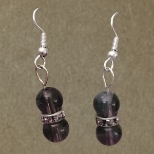 Elegant Purple Glass Beaded Earrings